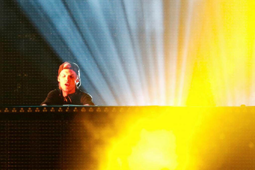 FILE PHOTO: DJ Avicii performs during a concert at Brooklyn's Barclay's Center in New York