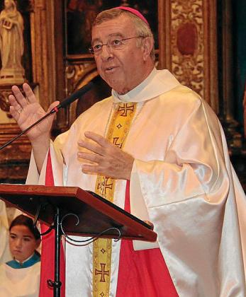 El obispo Sebastià Taltavull, en la eucaristía oficiada en Lluc.